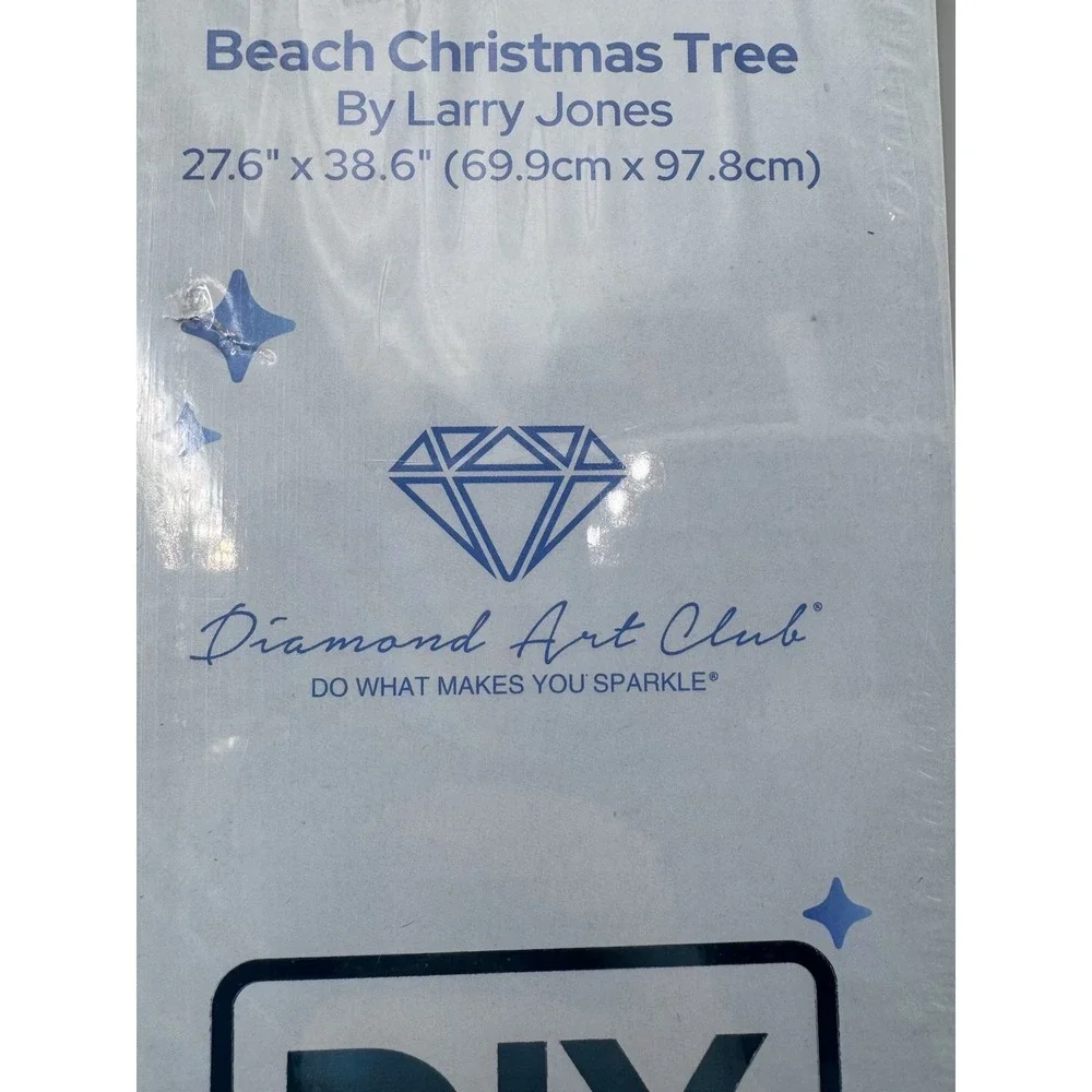 RARE Diamond Art Club BEACH CHRISTMAS TREE DIY Diamond Art Kit 27.6
